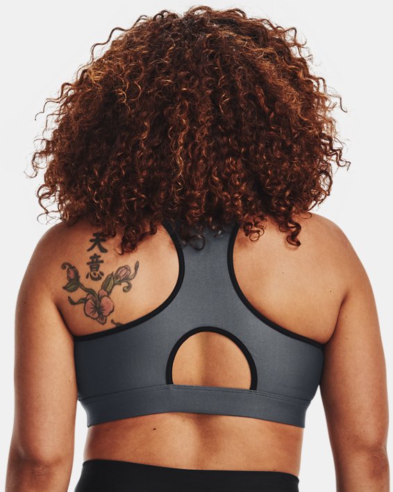 Women's HeatGear® Mid Padless Sports Bra in Gray image number 7